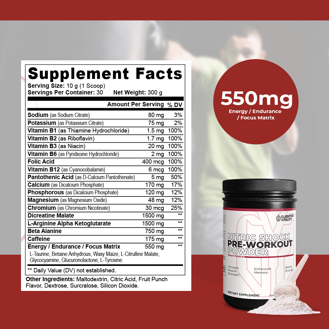 Nitric Shock Pre-Workout Powder (Fruit Punch)